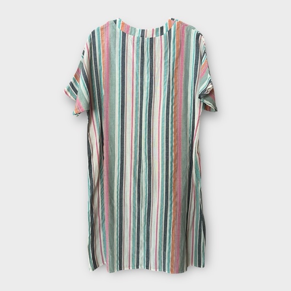 Emery Rose Striped Print Batwing Sleeve Tunic Dress - Picture 7 of 11